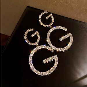 GG Elegant Gold Crystal Earrings